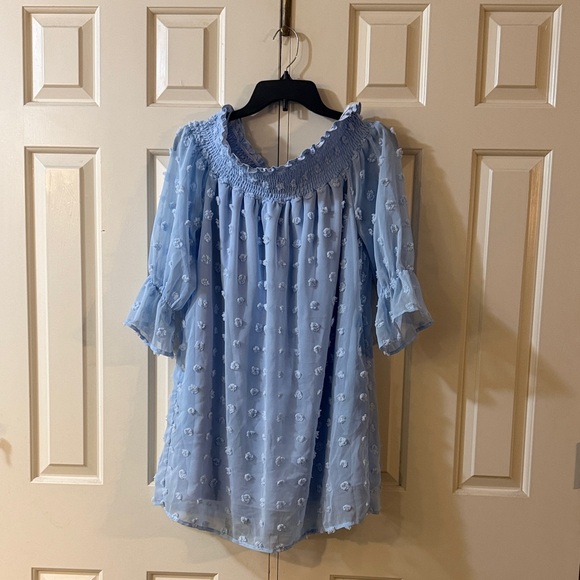 Dress Day Dresses & Skirts - Blue Smocked Women's Size M Dress